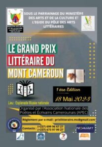 Cameroun – Grand Prix Littéraire du Mont Cameroun 2022 : Les lauréats de la première édition seront dévoilés le 18 mai 2023 à Yaoundé.